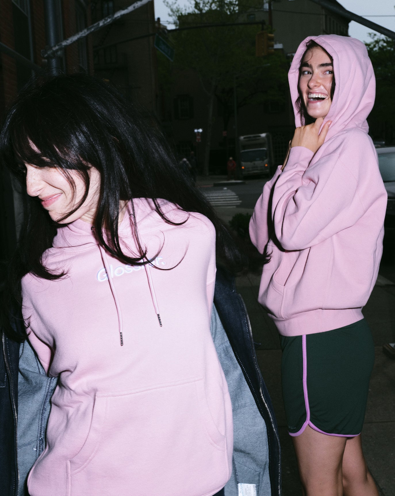 Embroidered Pink Hoodie – Glossier